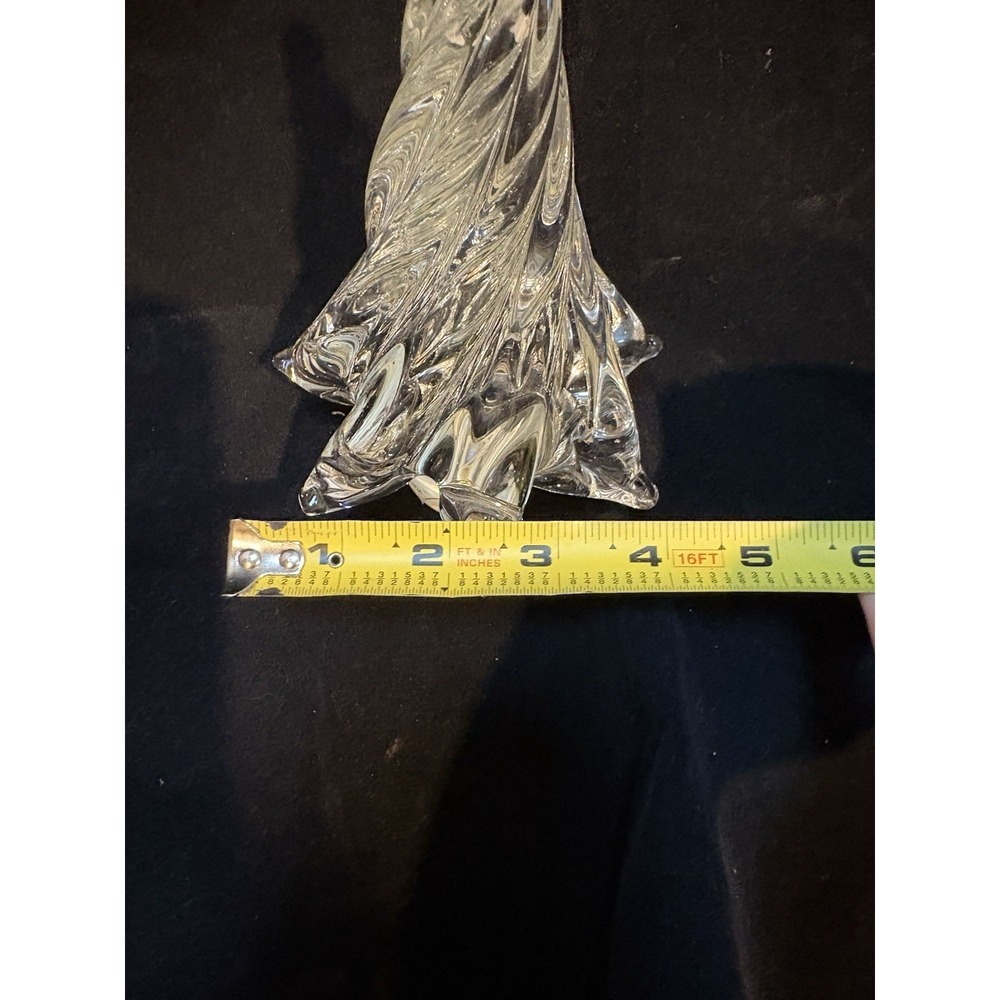 Art Glass 8" Tall Single Tier Clear Glass Swirl Crystal Christmas Tree ?Murano - Picture 3 of 5